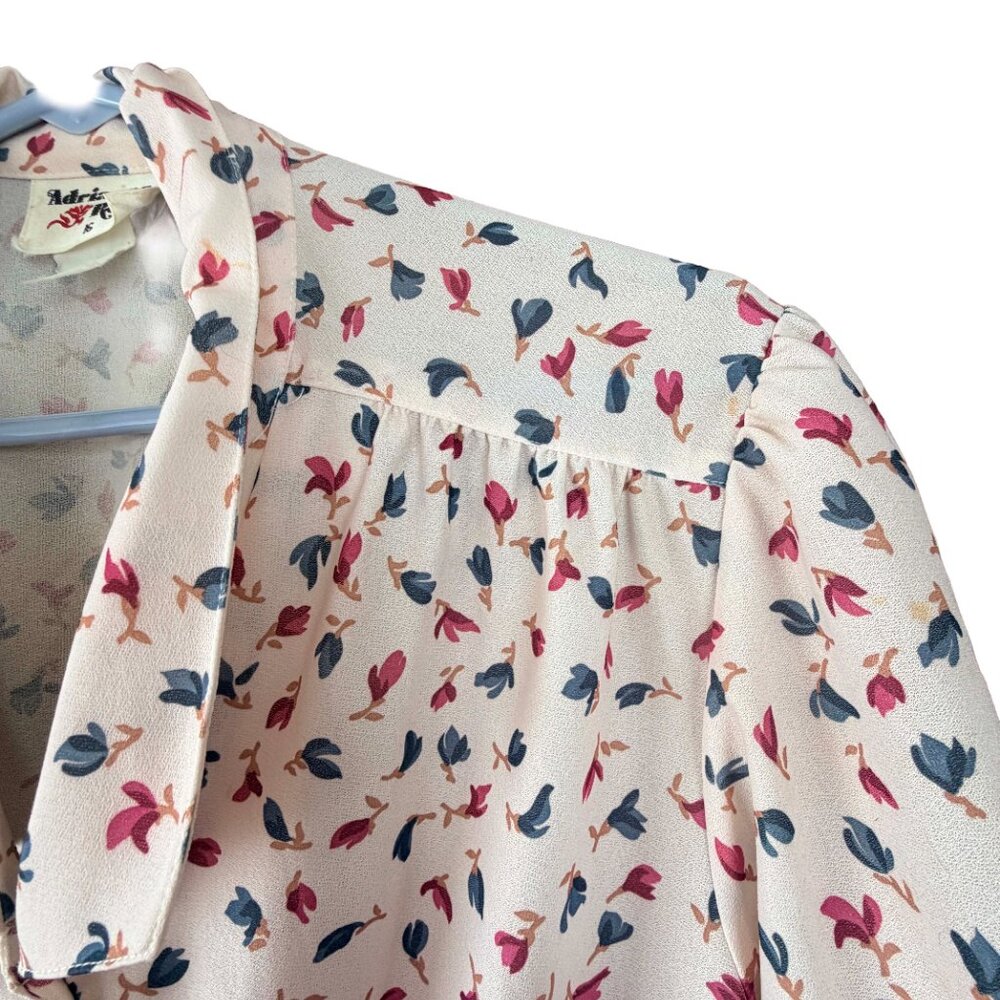 Adrienne Ross Vintage Floral Button Up Blouse Cottagecore Size 16 Oversized - Picture 7 of 9